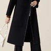 玳莎翻领双面呢大衣女新款冬季黑色收腰宽松中长款毛呢外套 BD39301 商品缩略图2