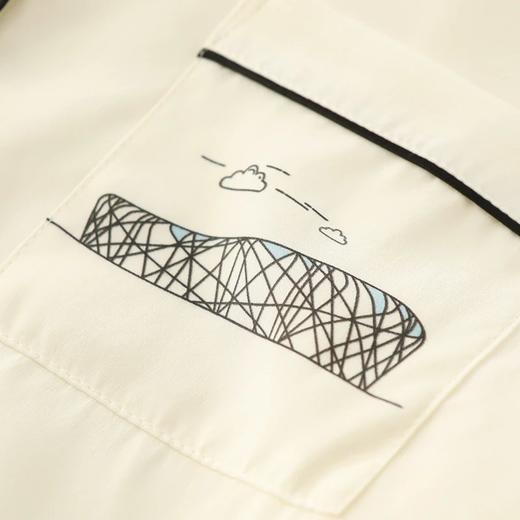 金三塔重磅真丝睡衣印花两件套100%桑蚕丝家居服女YSFBA214 商品图3