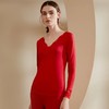 金三塔红品真丝保暖套装女100%桑蚕丝婚庆本命年 红品系列  2NYF9C104 商品缩略图1