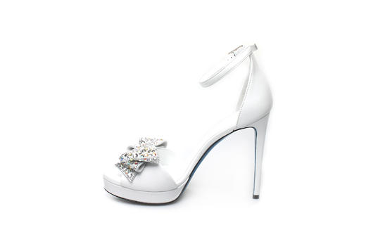 豪麟名鞋奥莱LORIBLU女鞋凉鞋羊皮革+施华洛世奇LR05262L白色  原价6600元 商品图1