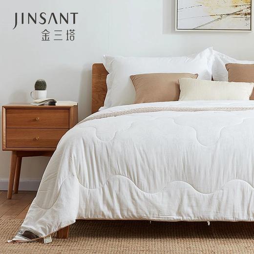 【净重1.5斤】金三塔100%柞蚕丝蚕丝被100%全棉提花胎布套     CSBA315 商品图0