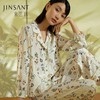 金三塔100%桑蚕丝真丝睡衣女士时尚印花宽松长袖衣裤套家居服  YSFCA210 商品缩略图0