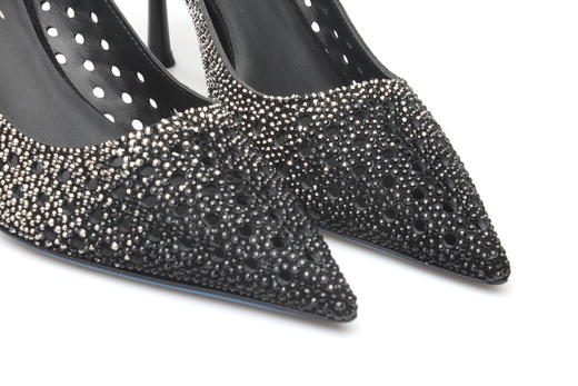 豪麟名鞋奥莱LORIBLU女鞋皮鞋羊反绒面革+施华洛世奇LR005378P黑色  原价6600元 商品图2