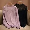 金三塔新品真丝蕾丝保暖上衣女高领长袖打底衫女  1NZF9C724 商品缩略图1