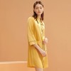 金三塔真丝睡裙女中长袖时尚撞色100%桑蚕丝 新品衬衫式睡裙 YSFBC309 商品缩略图1