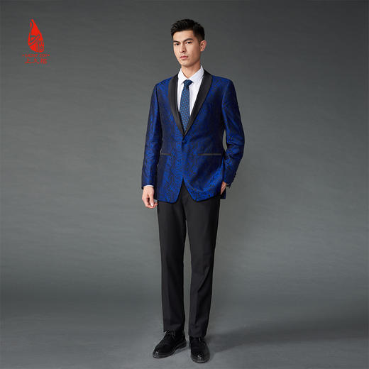 SAINTJOY/上久楷 宋锦领带 S纹 孔雀蓝LD15602-1 商品图2