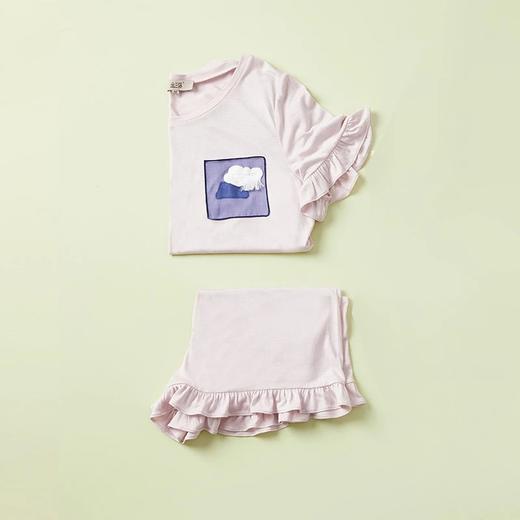 金三塔少女真丝短袖衣裤套可外穿家居服衣裤套装 YZFBB401 商品图1