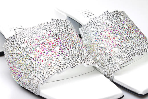 豪麟名鞋奥莱LORIBLU女鞋羊反绒面革+施华洛世奇凉拖LR05150L白色  原价5260元 商品图2