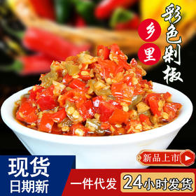 湖南农家自制蒜香味剁辣椒 彩色剁椒鱼头瓶装香辣三色剁椒酱批发