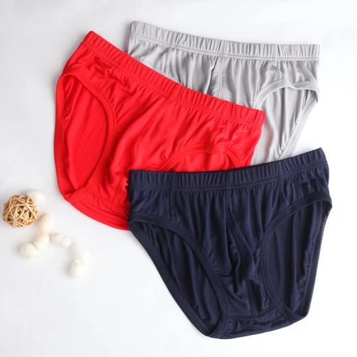 【两条装】金三塔100%桑蚕丝真丝三角男士橡筋中腰内裤（私密物品不支持退换）7NZM061 商品图2