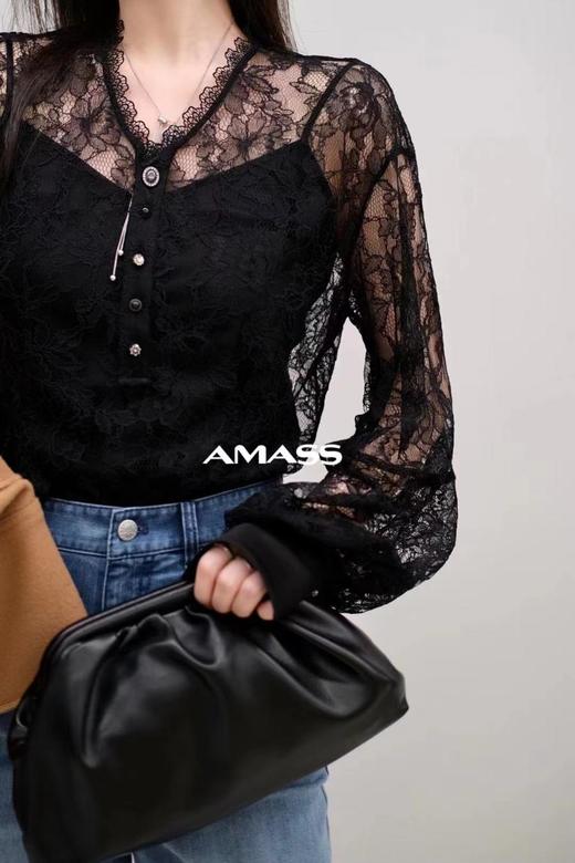 3楼阿玛施AMASS服饰黑色蕾丝上衣 商品图2