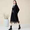 玳莎翻领双面呢大衣女新款冬季黑色收腰宽松中长款毛呢外套 BD39301 商品缩略图1