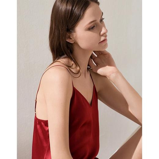 金三塔真丝吊带打底睡裙女100%桑蚕丝丝绸性感可外穿家居服衬裙睡衣YSF9B302 商品图3