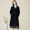 玳莎翻领双面呢大衣女新款冬季黑色收腰宽松中长款毛呢外套 BD39301 商品缩略图0