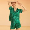 金三塔桑蚕丝新品弹力印花可外穿小翻领衣裤套短袖短裤睡衣女YSFBB411 商品缩略图2