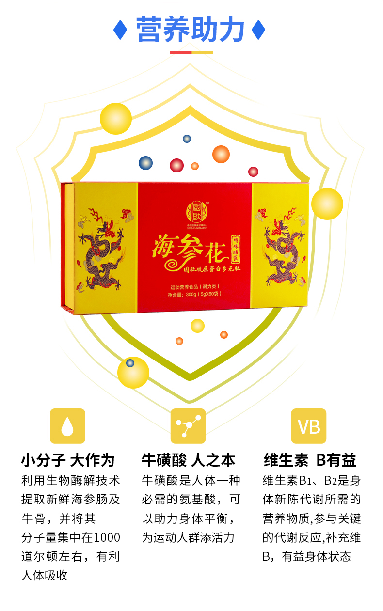 国肽海参花胶原蛋白多元肽300g