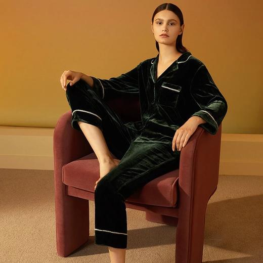 金三塔新品保暖加厚女款丝绒衣裤套翻领时尚可外穿起居服YZFAD302 商品图2