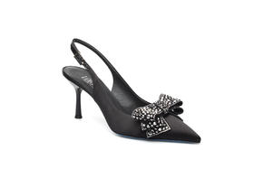 豪麟名鞋奥莱LORIBLU女鞋半凉鞋丝绸+施华洛世奇LR05261B黑色  原价5660元