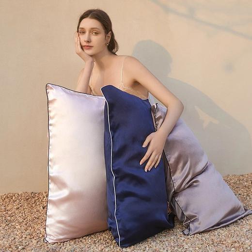 金三塔双面真丝100%桑蚕丝舒适信封式结婚伴手礼 纯色枕套  CSZT023 商品图2