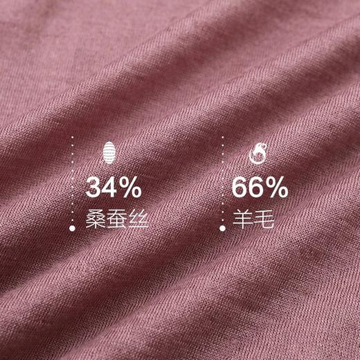 金三塔蚕丝羊毛保暖舒适 弹性贴合纯色圆领内衣套秋衣秋裤女士秋冬新品 NYFBD103 商品图3