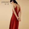 金三塔19姆米重磅100%桑蚕丝真丝性感美背红色本命年婚庆吊带裙女 YSFCA301 商品缩略图0