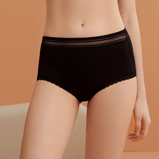 金三塔弹力桑蚕丝舒适包臀收腹高腰花边舒适透气纯色小平角裤（私密物品不支持退换） NZFBC206 商品图1