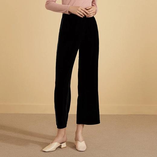 金三塔秋冬新品 纯色丝绒家居裤女 保暖宽松睡裤女  1YSFAD901 商品图2
