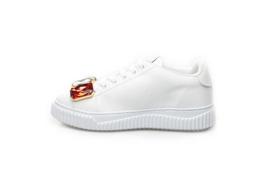 豪麟名鞋奥莱LORIBLU女鞋时尚休闲鞋牛皮革+施华洛世奇LR05739X白色  原价3960元 商品图1