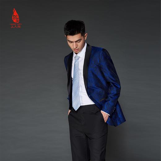 SAINTJOY/上久楷 宋锦领带 S纹 淡蓝LD15602-1 商品图5