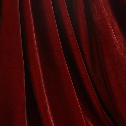 金三塔法式撞色丝绒睡袍桑蚕丝简约大气系带五分袖晨袍家居服 YSFBD199 商品图4