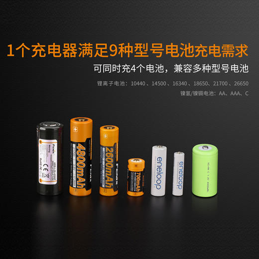 Fenix ARE-A4四通道锂电池充电器可充18650 26650 AA  16340等 商品图3