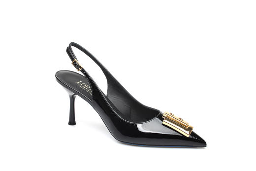 豪麟名鞋奥莱LORIBLU女鞋半凉鞋牛移膜格LR05635B黑色  原价4960元 商品图0