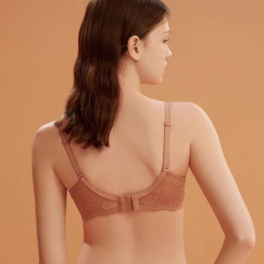 金三塔新品100%桑蚕丝内里 大胸显小 穿衣显瘦薄款软钢圈水晶杯文胸    NZFBD307 商品图3