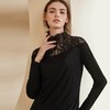 金三塔新品真丝蕾丝保暖上衣女高领长袖打底衫女  1NZF9C724 商品缩略图2