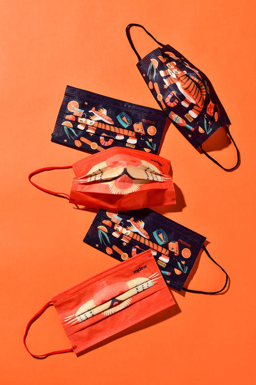 mideer弥鹿2022新年虎年定制口罩儿童成人户外（5个装/盒） 商品图6