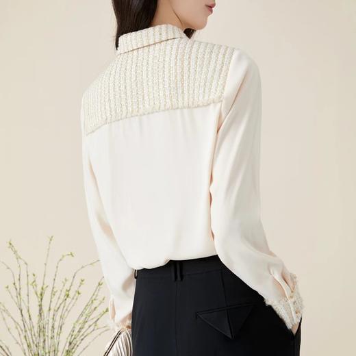 玳莎法式相拼衬衫女新款长袖气质别致上衣   BC31308 商品图3