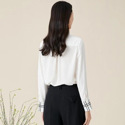 玳莎秋季新款真丝长袖衬衫女100%桑蚕丝时尚通勤复古宽松上衣 BC31304 商品图4