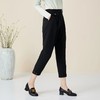 玳莎修身九分裤女秋季新款黑色百搭显瘦休闲裤简约设计感裤子 BC36303 商品缩略图3