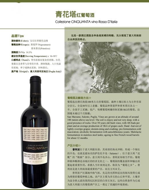 青花塔红葡萄酒750ml酒【KM】 商品图1