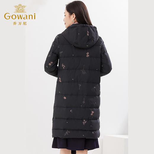 乔万尼羽绒服新款洋气时尚女黑色长款加厚EI4T687 商品图4
