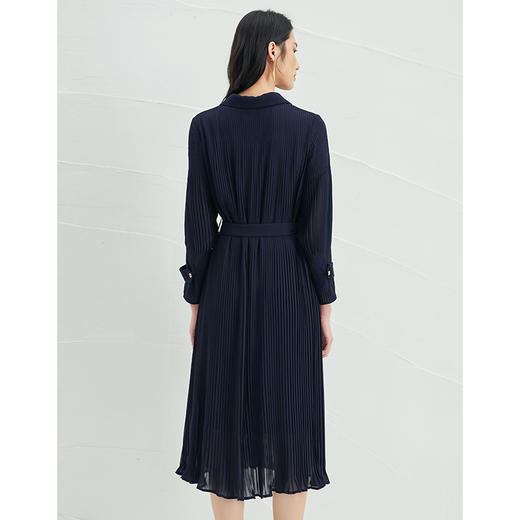 EITIE爱特爱春季新款系带束腰长袖优雅显瘦连衣裙6607357 商品图4