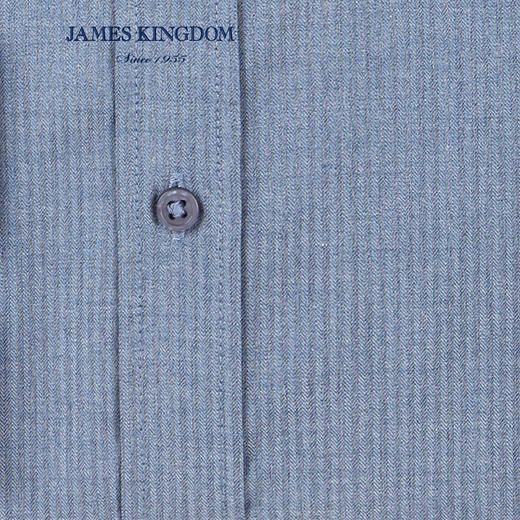 jameskingdom占姆士男士条纹长袖衬衫新品中青年男商务衬衣潮 商品图4
