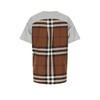 BURBERRY 博柏利 格纹裁片棉质宽松 T 恤衫 女士圆领短袖T恤 浅灰 8048925 A2142 商品缩略图1
