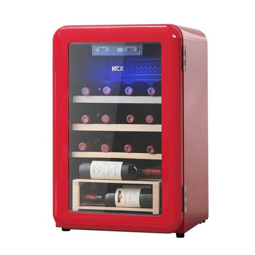 HCK哈士奇70CTC 复古红酒柜20瓶恒温嵌入式小型冰吧冷藏冰箱 商品图1