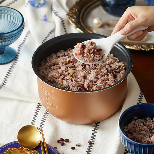 【小程序】小熊电饭煲 DFB-P30M3 香槟金 量杯+饭勺+蒸笼 微电脑智能电饭煲 商品图4