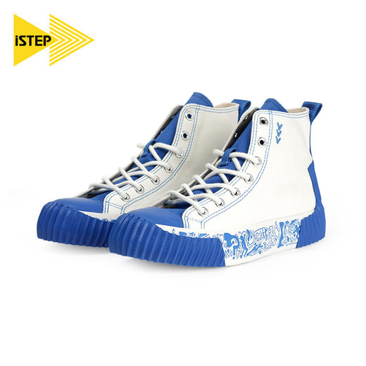 iSTEP原创女鞋白色帆布鞋高帮潮鞋ins韩版百搭新款学生女板鞋 商品图3