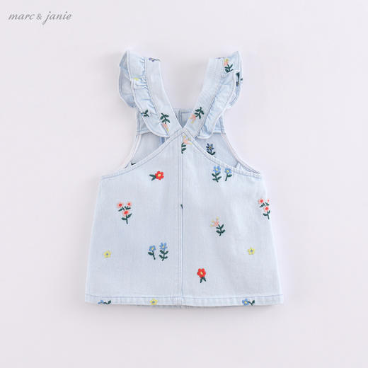 marcjanie马克珍妮夏装新款 女童花朵刺绣牛仔背带裙220689 商品图1