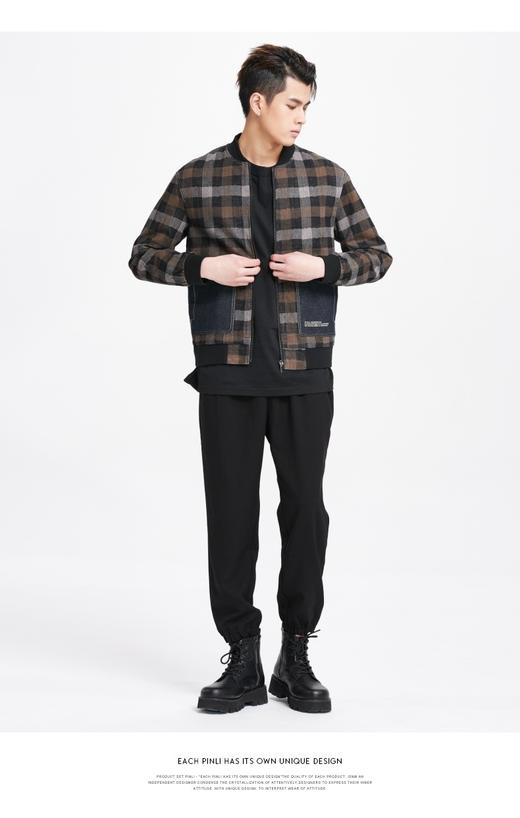 PINLI品立秋冬新款百搭纯色直筒休闲束脚长裤男潮B213117122 商品图3