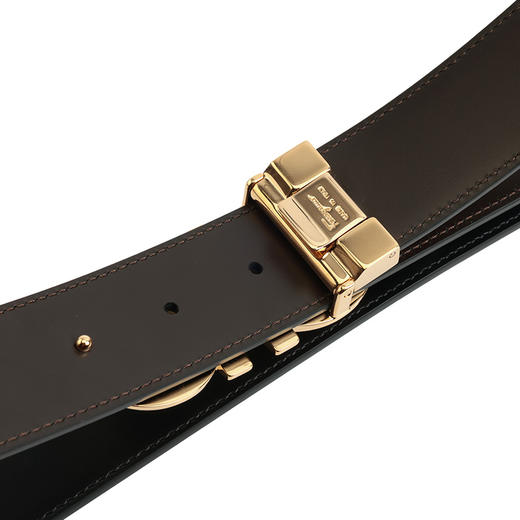 菲拉格慕男士高亮金色真皮腰带 商品图5