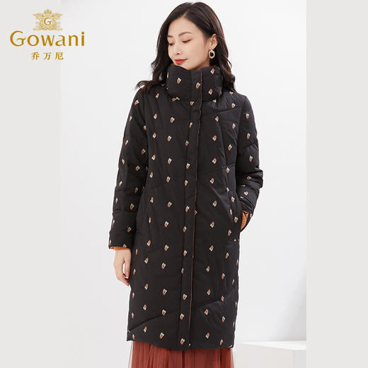 乔万尼新款羽绒服女中长款双面穿设计白鸭绒轻盈保暖EI4T660 商品图1